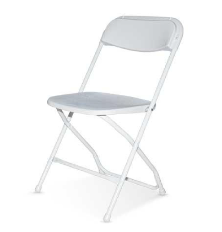 White Plastic Heavy Duty Folding Chair