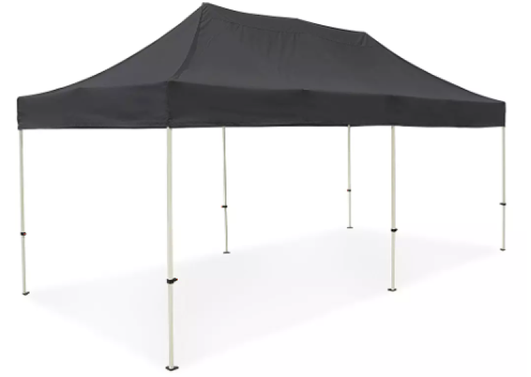 10' x 20' Commercial HD White Tent - Black