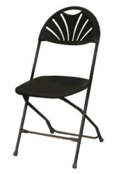 Fan Backed Folding Chairs - Black