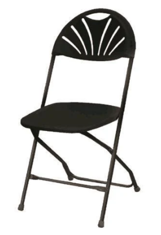 Fan Backed Folding Chairs - Black