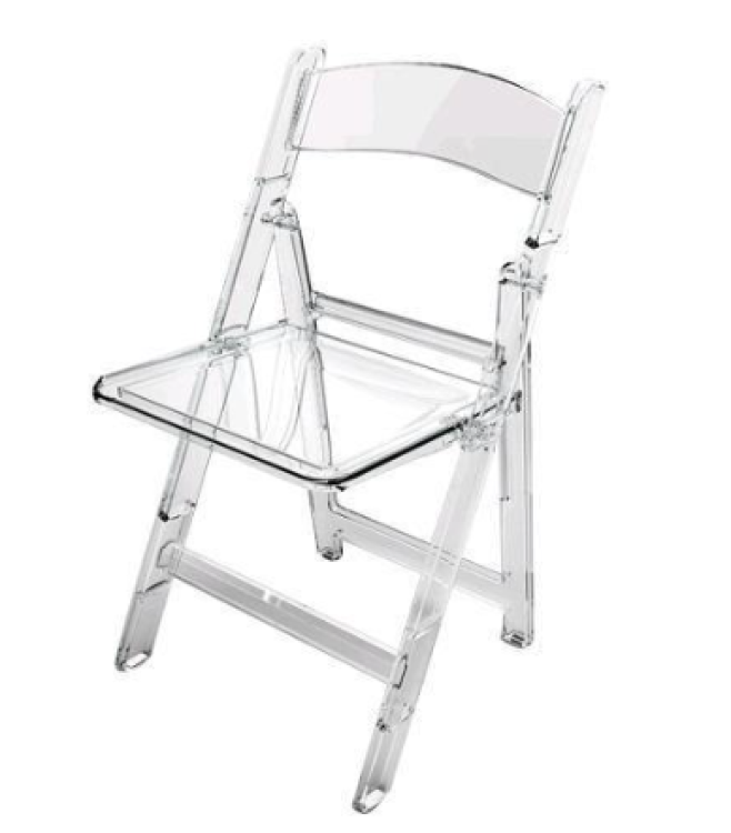 Resin Folding Chairs - Crystal Clear